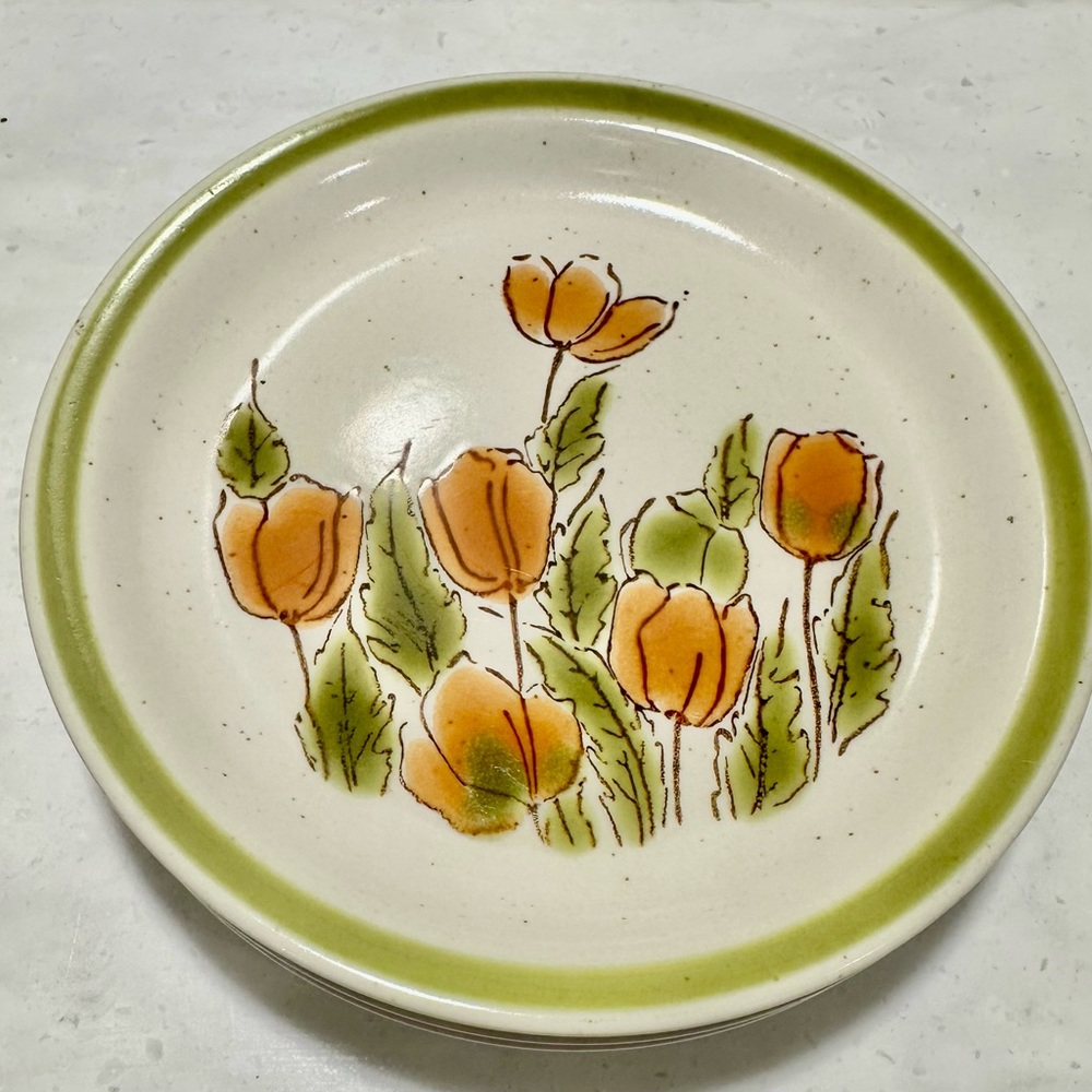 7 piece Meadowbrook by Japan Stoneware Bread & Butter Plates | Dessert Bowls